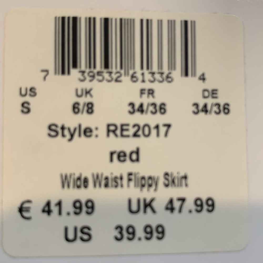 NWT Rekucci SzSm red A Line wide waist band rayon blend skirt - Picture 11 of 11